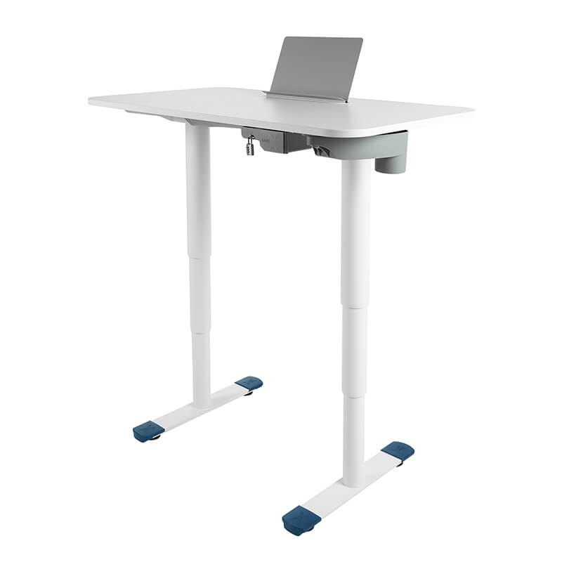 Bureau ergonomique électrique réglable blanc avec porte livre - Sitness X