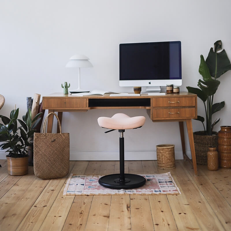 Tabouret ergonomique en bois, métal et assise en tissu - Move Varier®