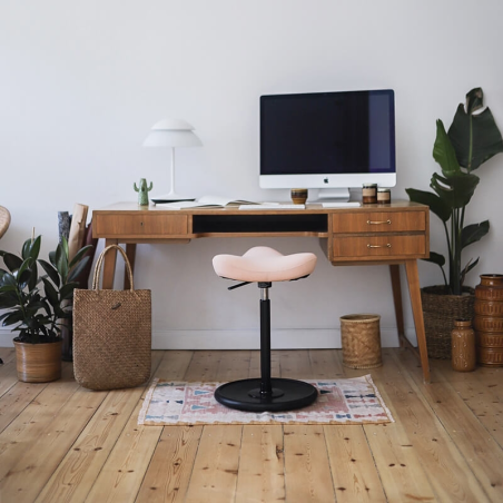 Tabouret ergonomique en bois, métal et assise en tissu - Move Varier®