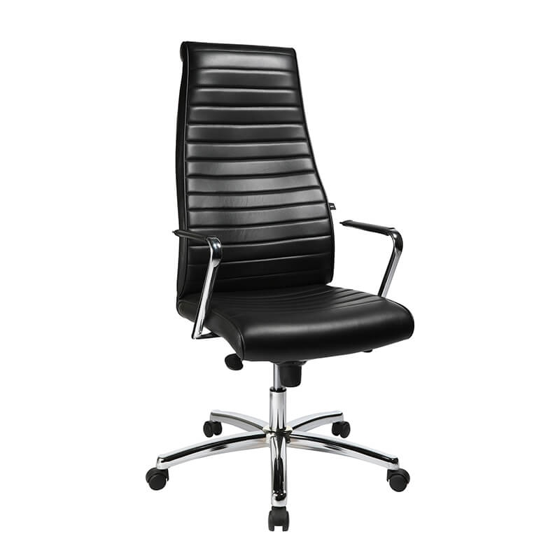 Fauteuil de direction en cuir et réglable en hauteur 