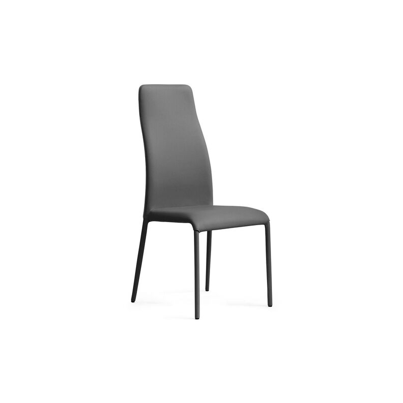 Chaise moderne de salle à manger en synthétique gris