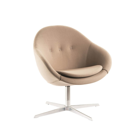 Fauteuil pivotant confortable en tissu beige design - Kokon club