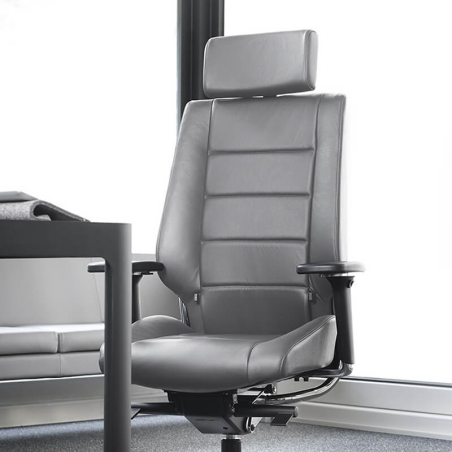 Fauteuil de direction en cuir sur roulettes - Azkar