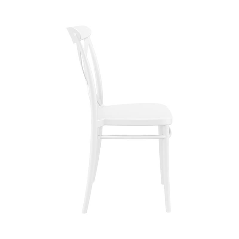 Chaise style bistrot en plastique blanc empilable - Cross