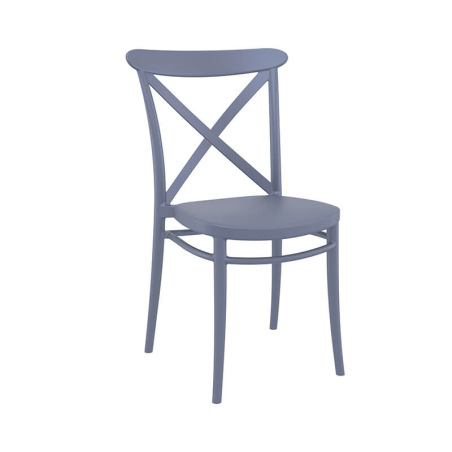 Chaise de cuisine style bistrot en plastique gris - Cross