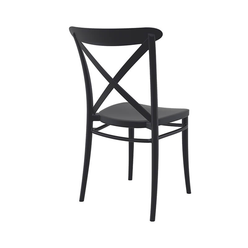 Chaise de bistrot noire en plastique - Cross