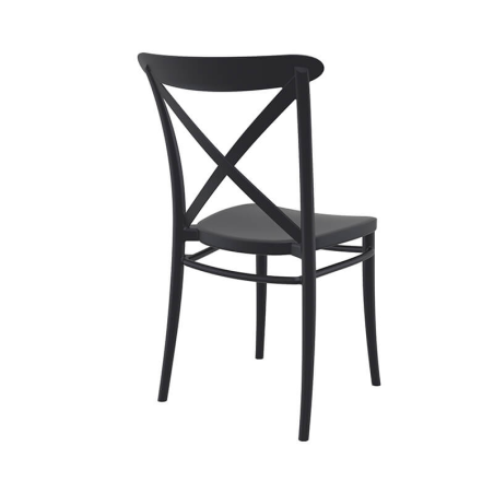 Chaise de bistrot noire en plastique - Cross