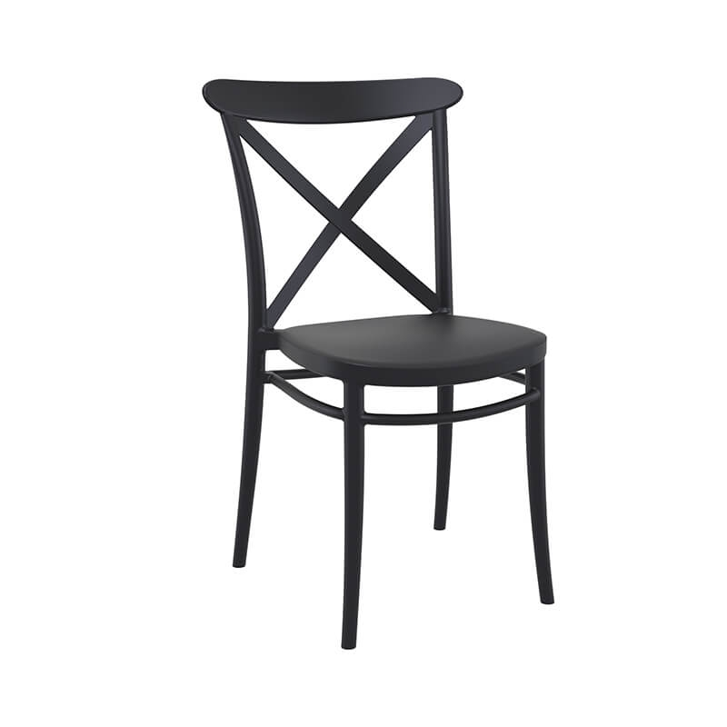 Chaise de cuisine noire empilable - Cross