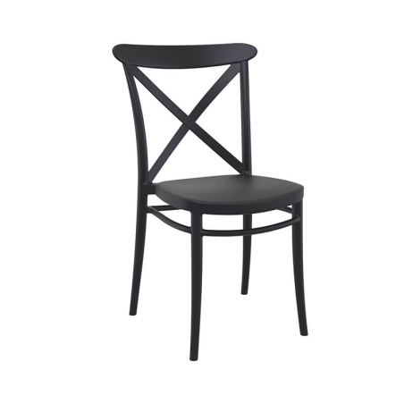Chaise de cuisine noire empilable - Cross