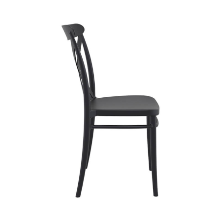 Chaise empilable de cuisine noire - Cross