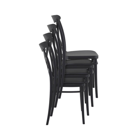 Chaise empilable noire style bistrot - Cross