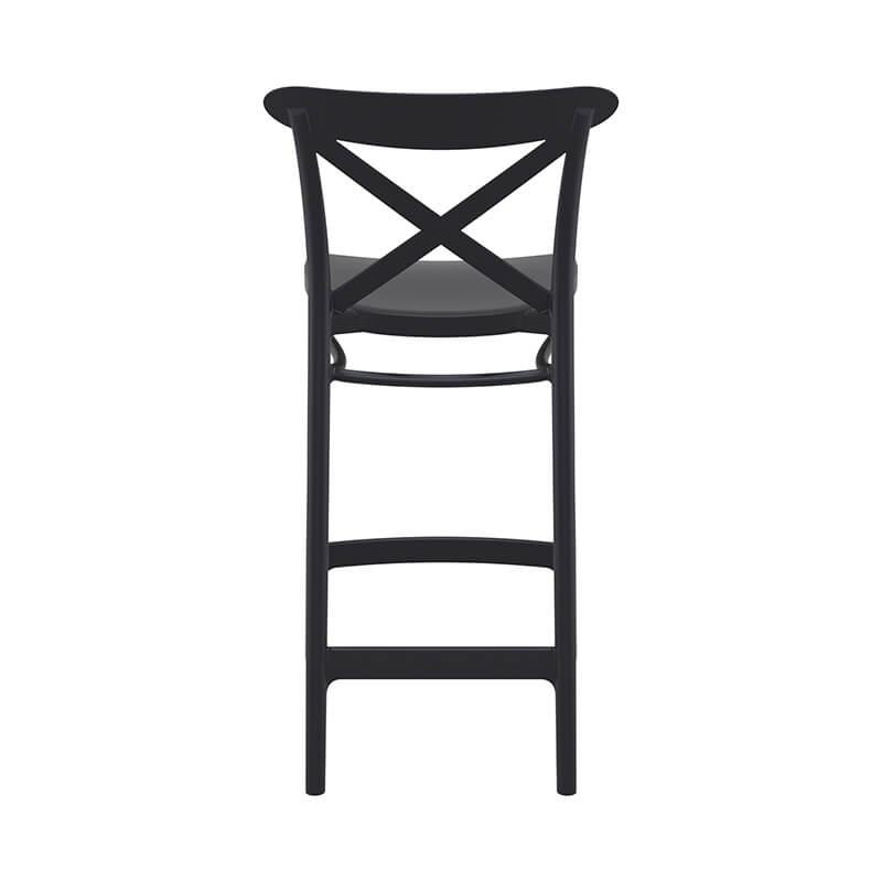 Tabouret avec dossier en plastique noir - Cross