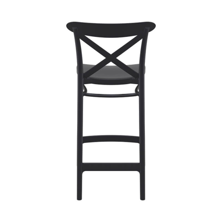 Tabouret avec dossier en plastique noir - Cross