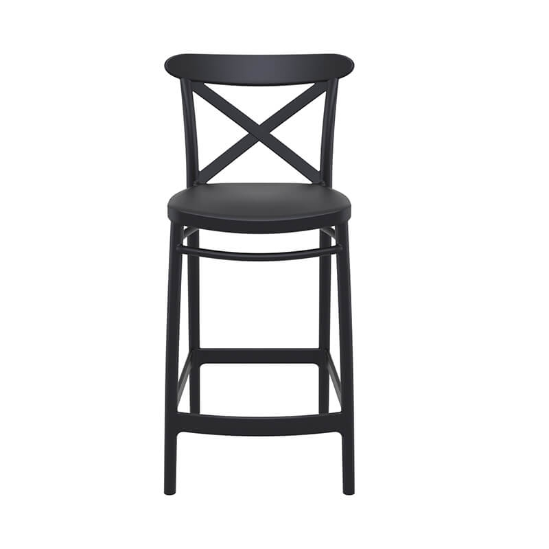 Tabouret snack moderne en plastique noir - Cross