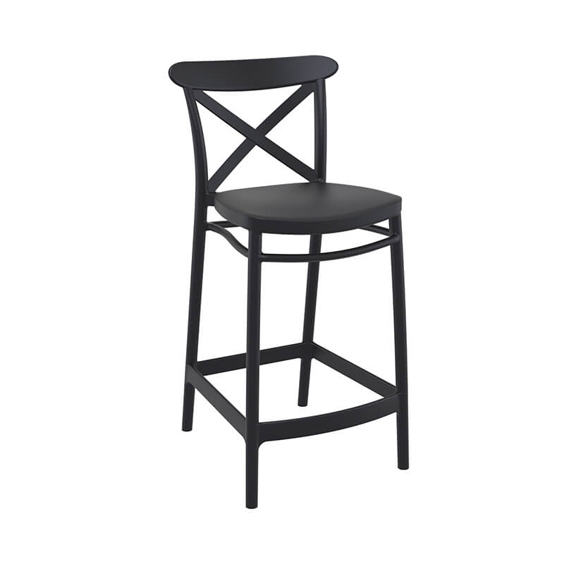 Tabouret de jardin noir en plastique 