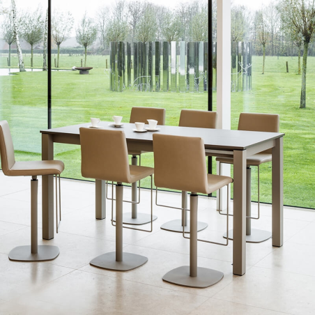 Table de cuisine snack rectangulaire extensible en stratifié - Valencia