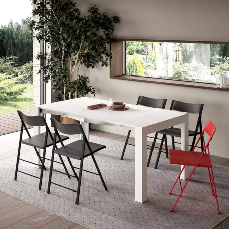 Console extensible blanche avec rallonges intégrées - Slimmy