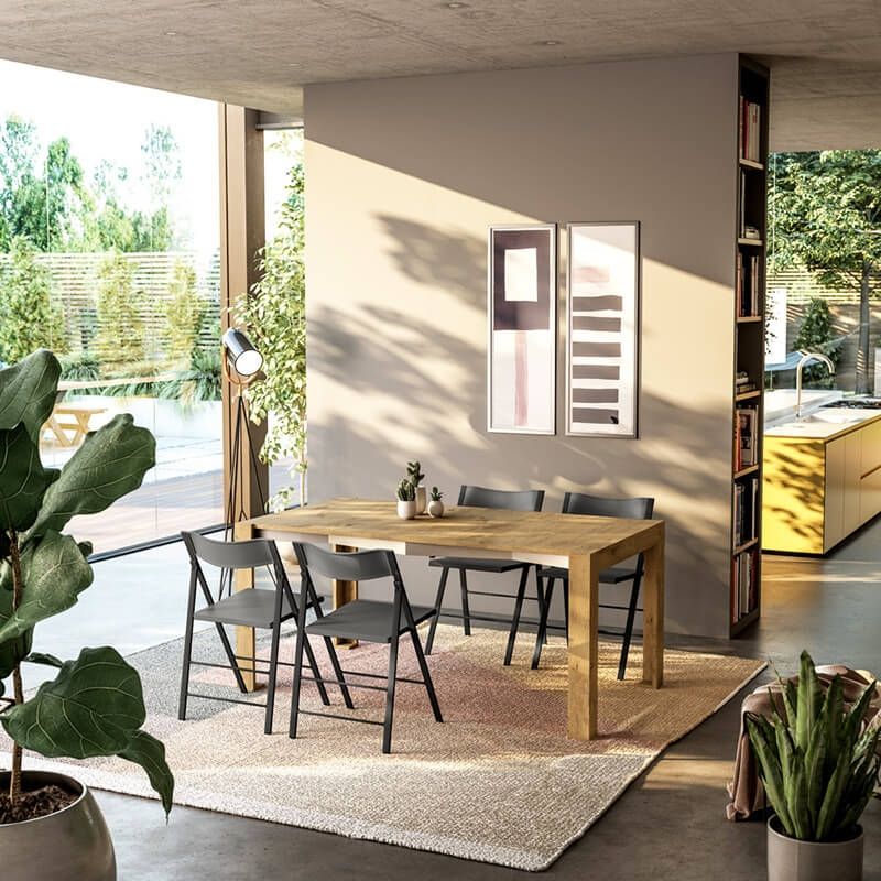 Table console bois extensible fabrication italienne - Slimmy