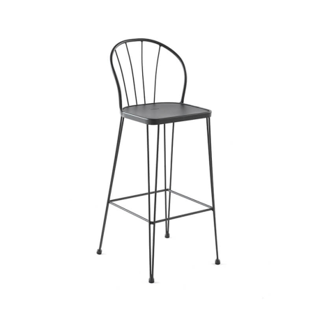  Tabouret haut en métal noir vintage - Tudela