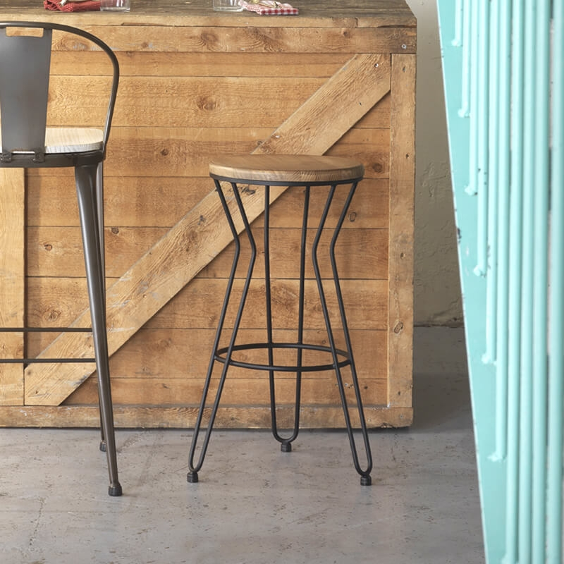 Tabouret haut sans dossier design industriel - Lisboa