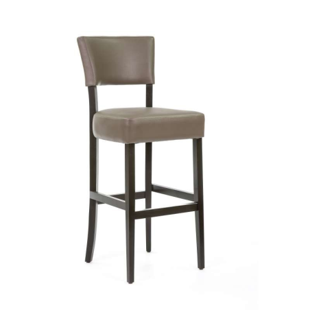 Tabouret de bar en bois wengé et vinyle – Steffi