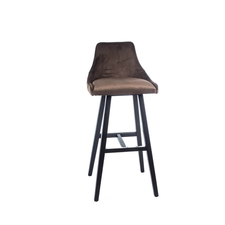 Tabouret hauteur 80 cm moderne en bois et tissu – Lars 2