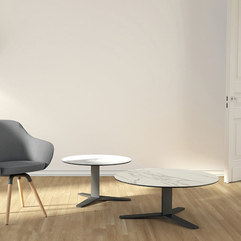 table basse moderne en céramique et métal peliccan mini