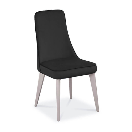 Chaise de salle à manger en synthétique et pieds en bois massif - Nadine