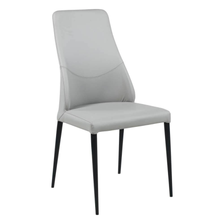 Chaise moderne en synthétique gris avec dossier incurvé - Mathilde