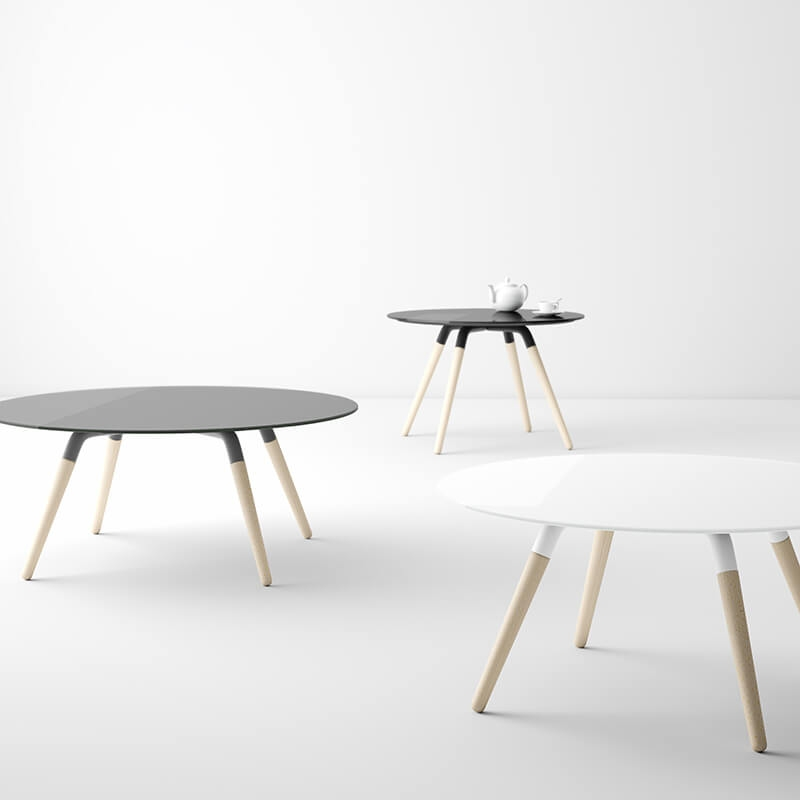 Table basse ronde en verre design