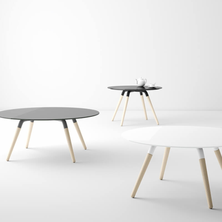 Table basse ronde en verre design