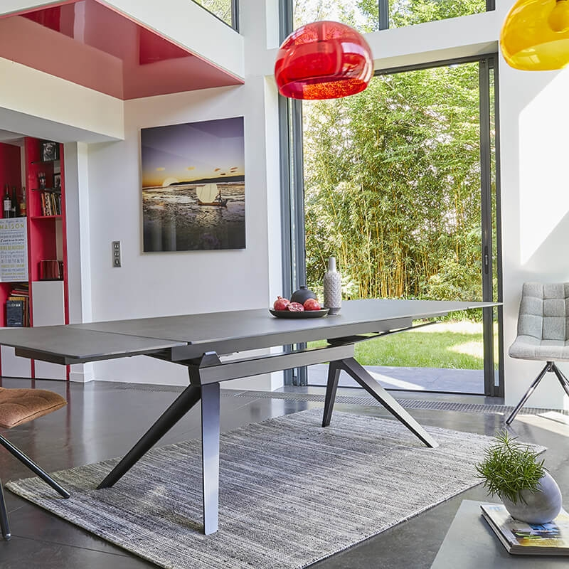 Table de salle à manger design en céramique avec allonges - Luna