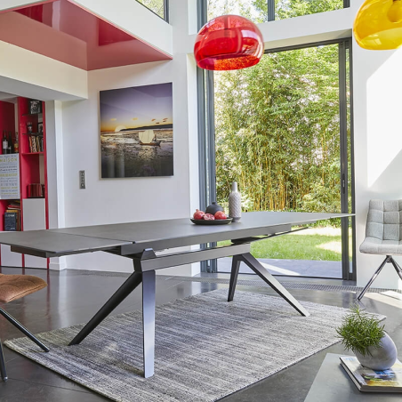 Table de salle à manger design en céramique avec allonges - Luna