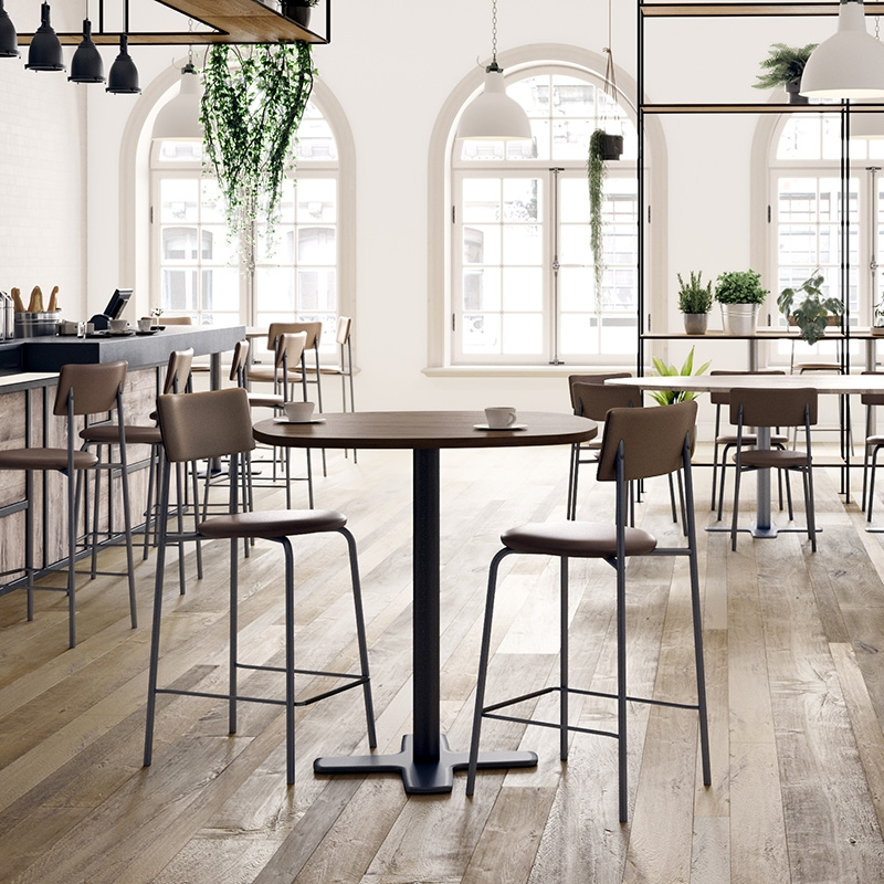 Table ronde pour cuisine en stratifié avec pied central - Spinner