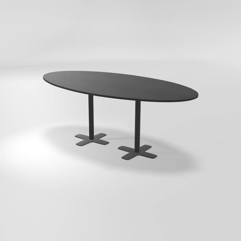 Table hauteur 90 cm en stratifié avec deux pieds