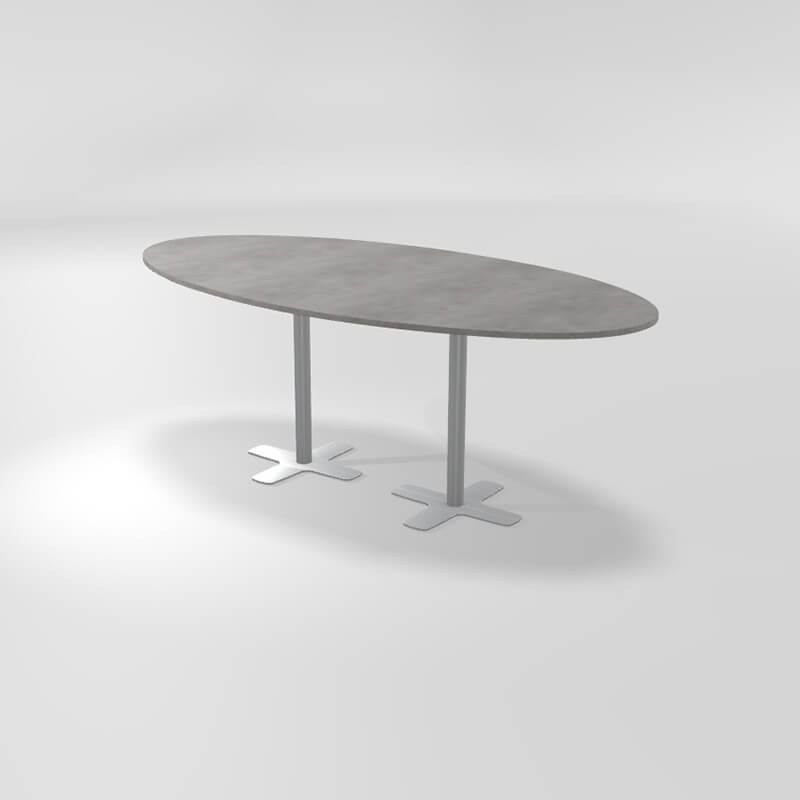 Table snack en stratifié de forme ovale