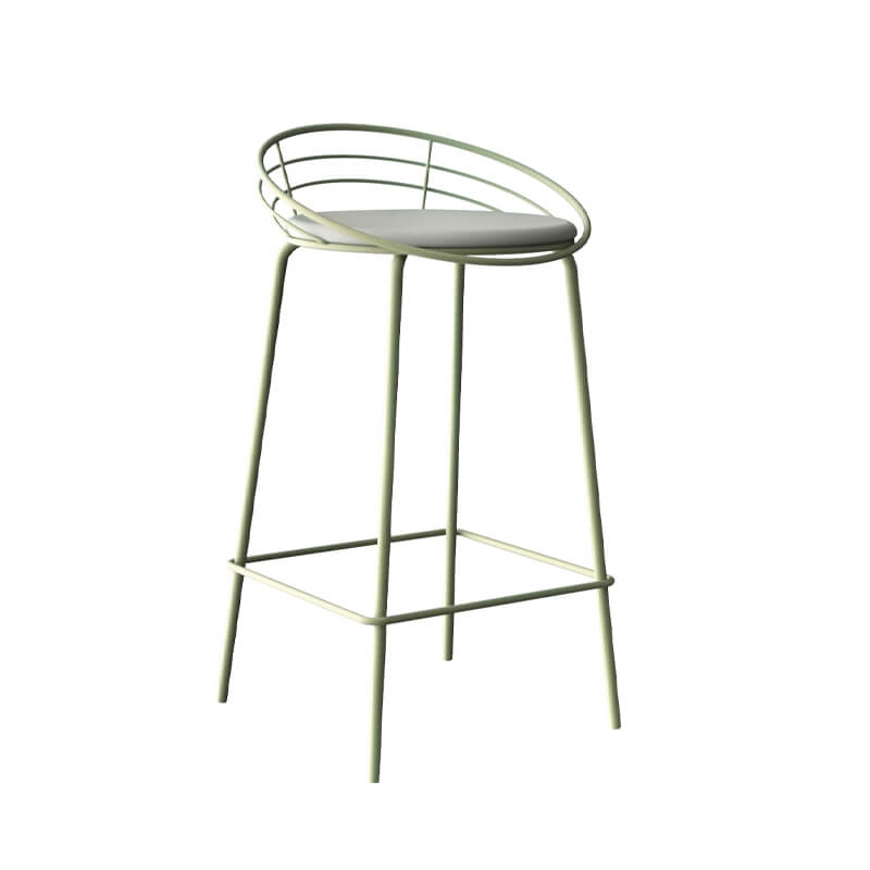 Tabouret haut français rembourré en métal - Yaël