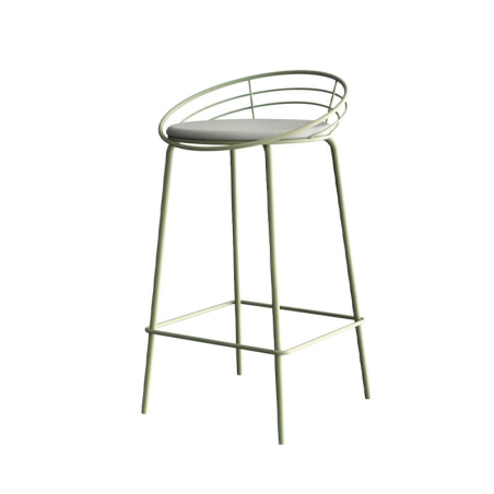 Tabouret en métal rembourré fabrication française - Yaël