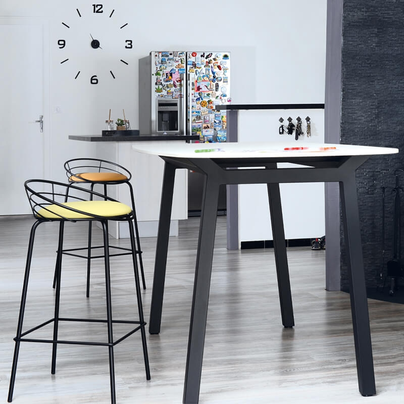 Tabouret haut français en métal et synthétique - Yaël