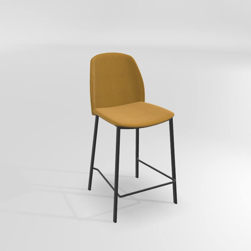 Tabouret snack moderne en tissu jaune
