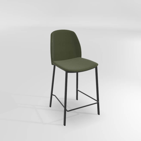 Tabouret snack en tissu et métal
