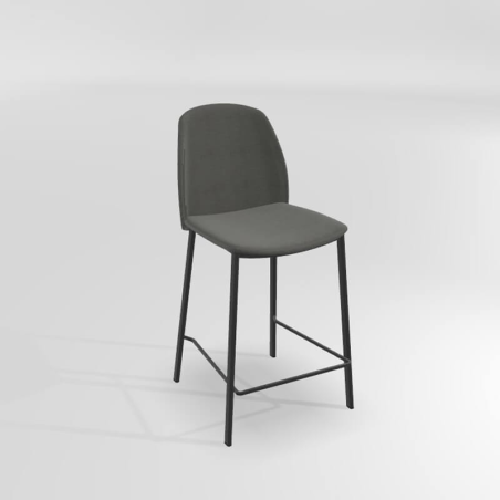 Tabouret moderne en tissu avec pieds métal