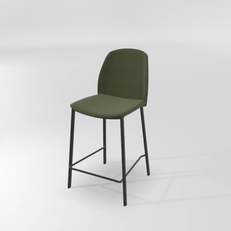 Tabouret haut moderne en tissu et métal