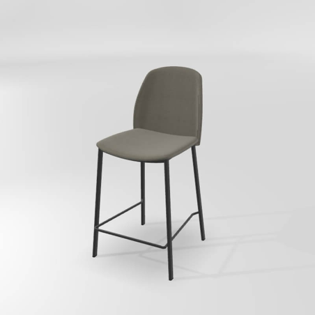 Tabouret moderne avec dossier en tissu