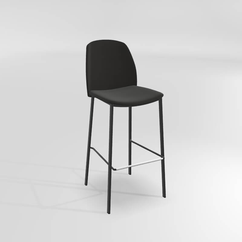 Tabouret de bar en tissu noir