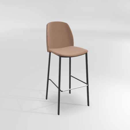 Tabouret de bar moderne en tissu et métal