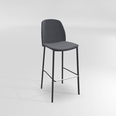 Tabouret haut tendance en tissu et métal