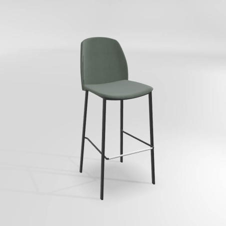 Tabouret haut en tissu avec dossier