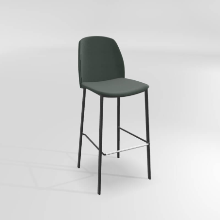 Tabouret tendance haut avec dossier en tissu