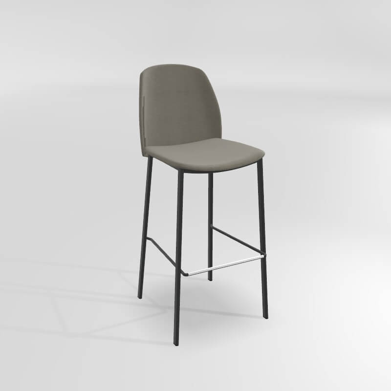 Tabouret avec dossier tendance en tissu